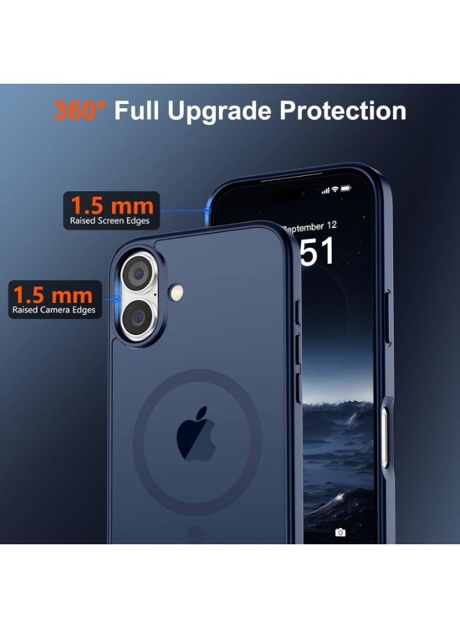 ACLIX Matte Magnetic Case for iPhone 16 Plus Case, Compatible with MagSafe, Plating Luxury Cover, Matte Soft TPU Shockproof Protective Phone Case, (Dark Blue) - Image 2
